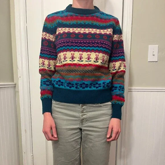 Vintage Joan Harper Womens Knit Pullover Sweater 80s Colorful - Picture 2 of 4